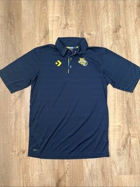 Marquette University Converse Navy Blue Short-Sleeve Polo with Yellow Accents